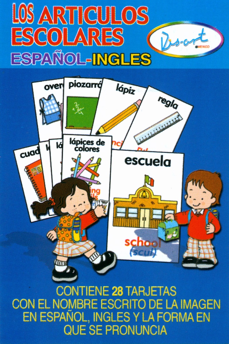 452 Artículos Escolares Españolinglés Tarjetas Didácticas C28 7×9 Cm Mayoreo Didáctico 8063
